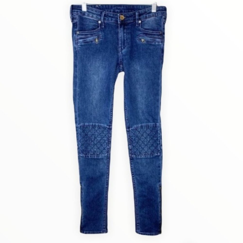 & Denim H&M Moto Skinny Low Rise Ankle Jeans Size 28